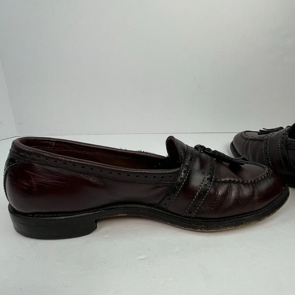Allen Edmonds Harvard Casual Dress Shoes Burgundy Leather Loafers Size Size 8.5D